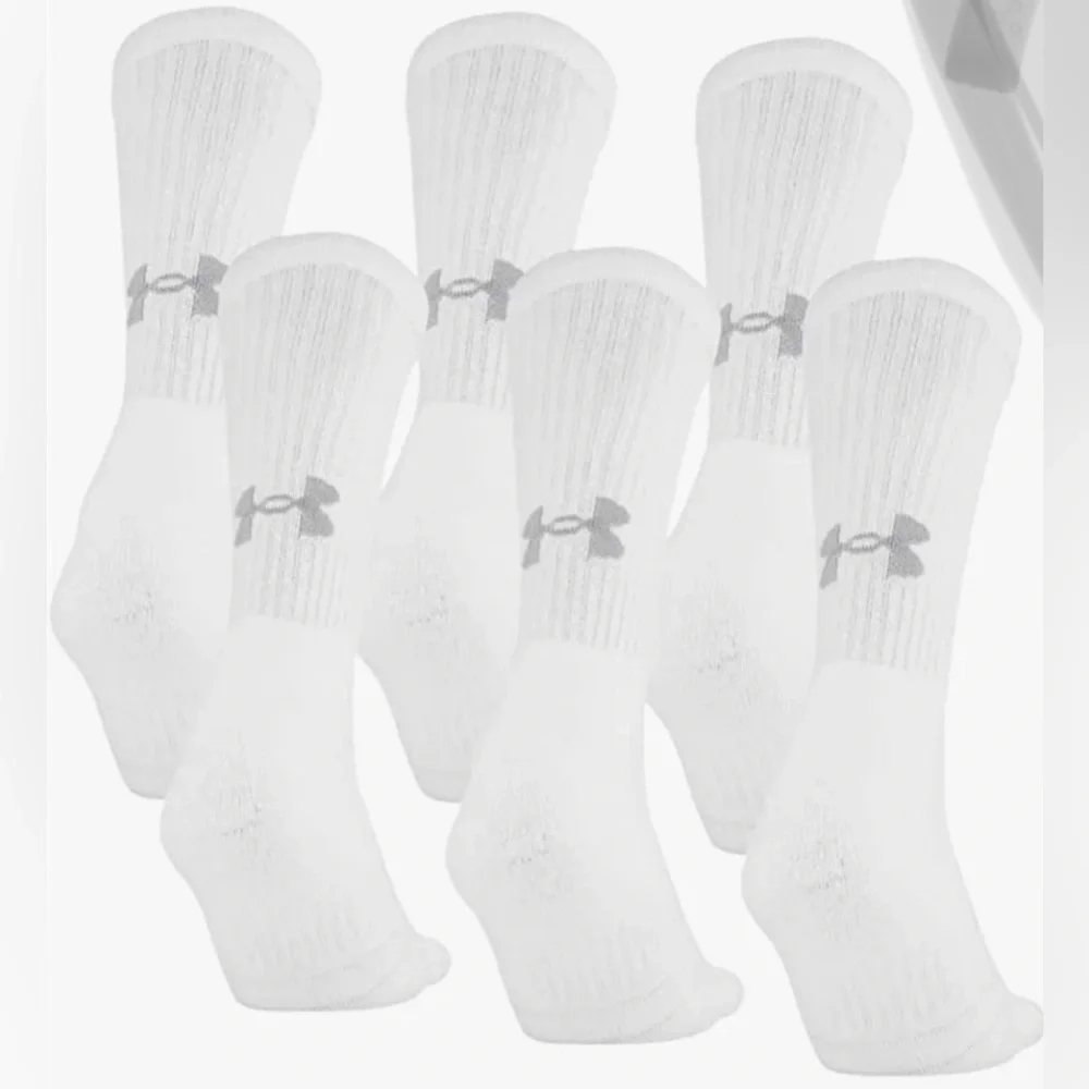 NEW 3 PAIRS Under Armour performance cushioned crew socks